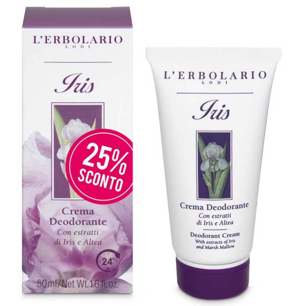 L'Erbolario Iris Crema Deodorante 50 ml con confezione