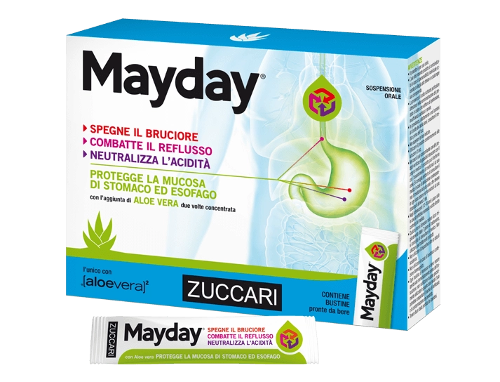 Mayday Zuccari, sospensione orale per bruciore e reflusso